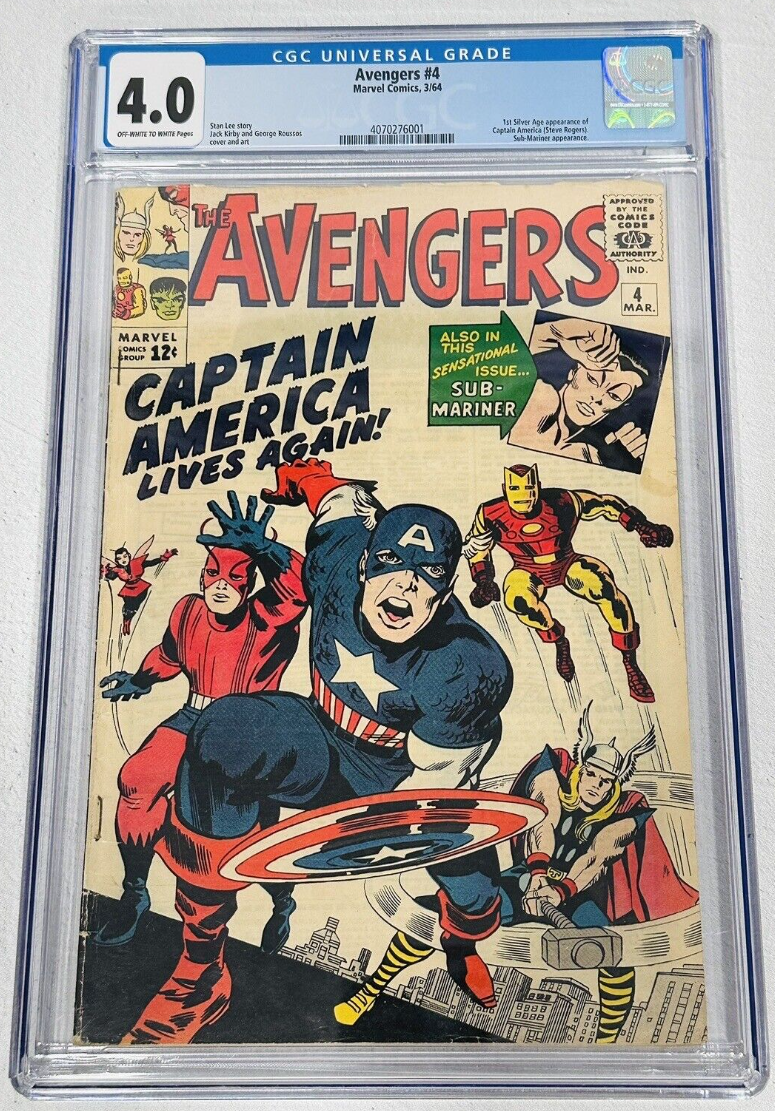Avengers 4 CGC 40 1964 1st Silver Age Captain America and Bucky