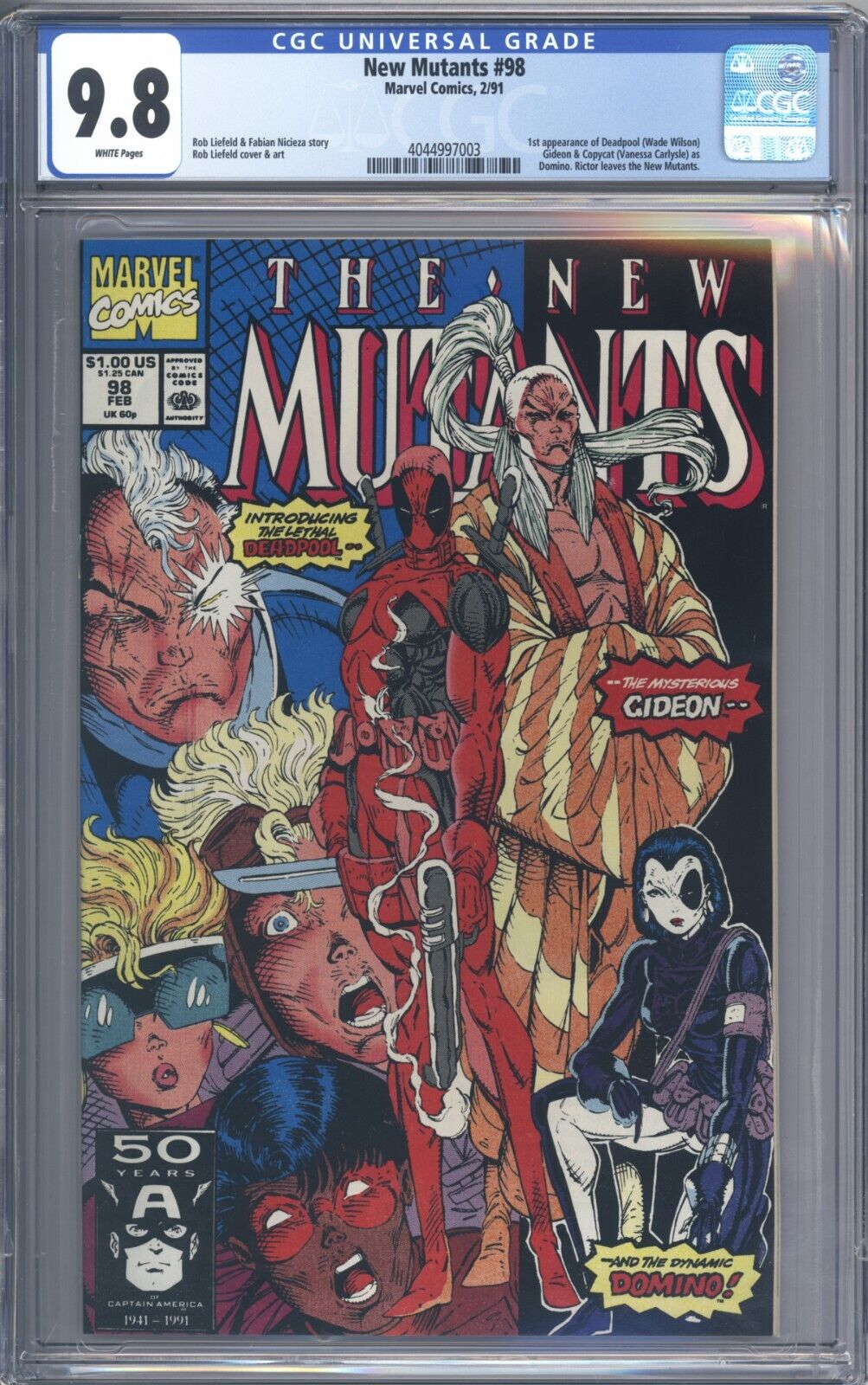 New Mutants 98 CGC 98 Absolutely Stunning  White Pages 1st App of Deadpool