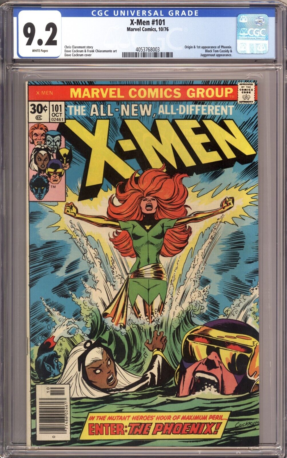 XMen 101 CGC 92 Beautiful Book 1st App of Phoenix White Pages Vol 1 1976