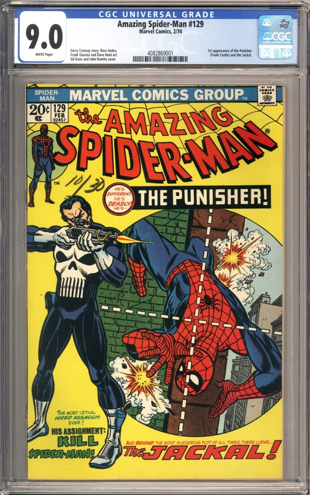 Amazing SpiderMan 129 CGC 90 Incredible Looking Book 1st App of the Punisher