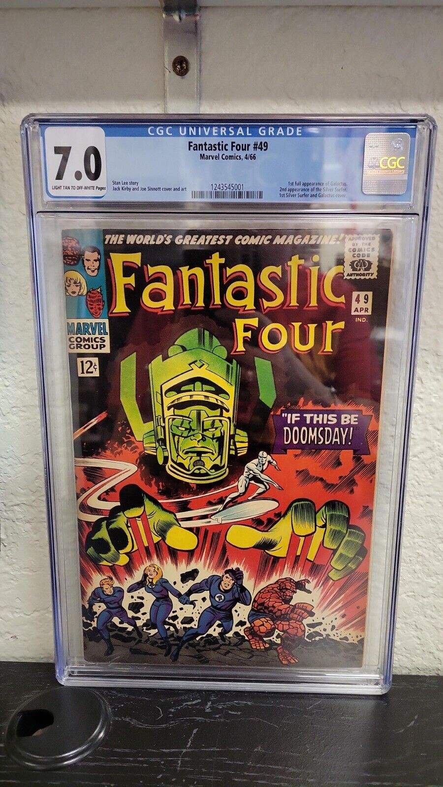 1966 MARVEL COMICS FANTASTIC FOUR 49 1ST FULL APP GALACTUS CGC GRADED 70