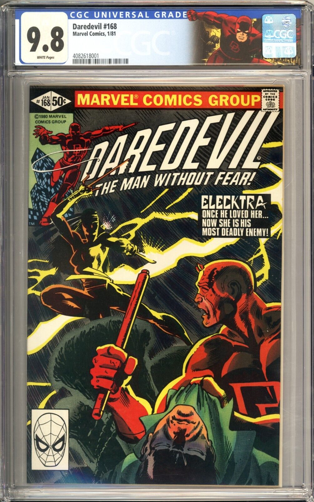 Daredevil 168 CGC 98 Just a Stunning Book White Pages 1st App of Elektra