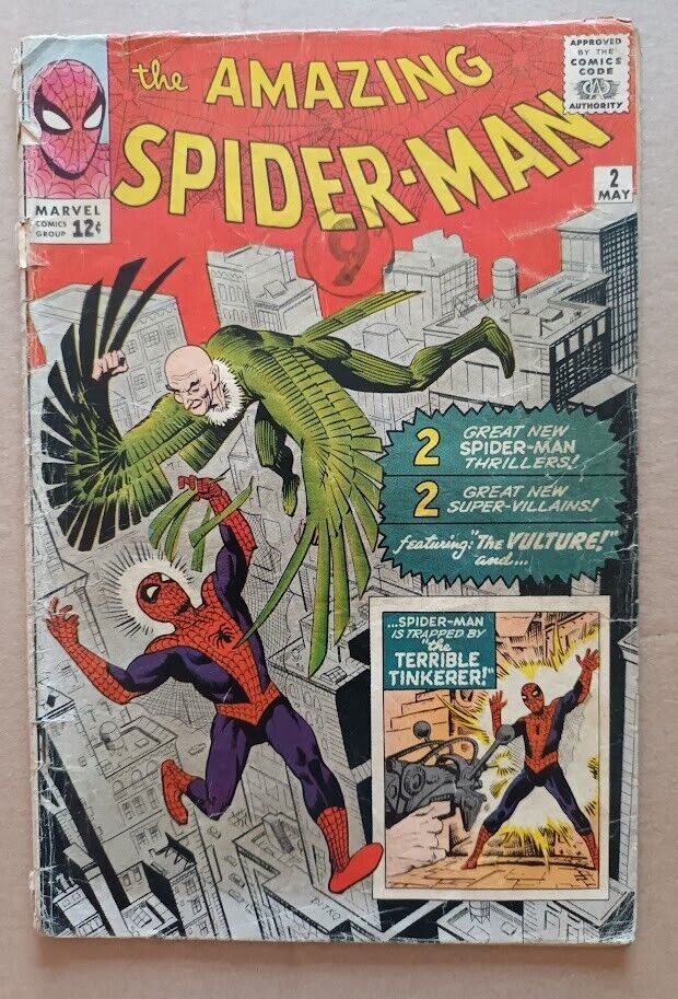 Amazing SpiderMan issue 2 1963 Vulture Complete but Low Grade