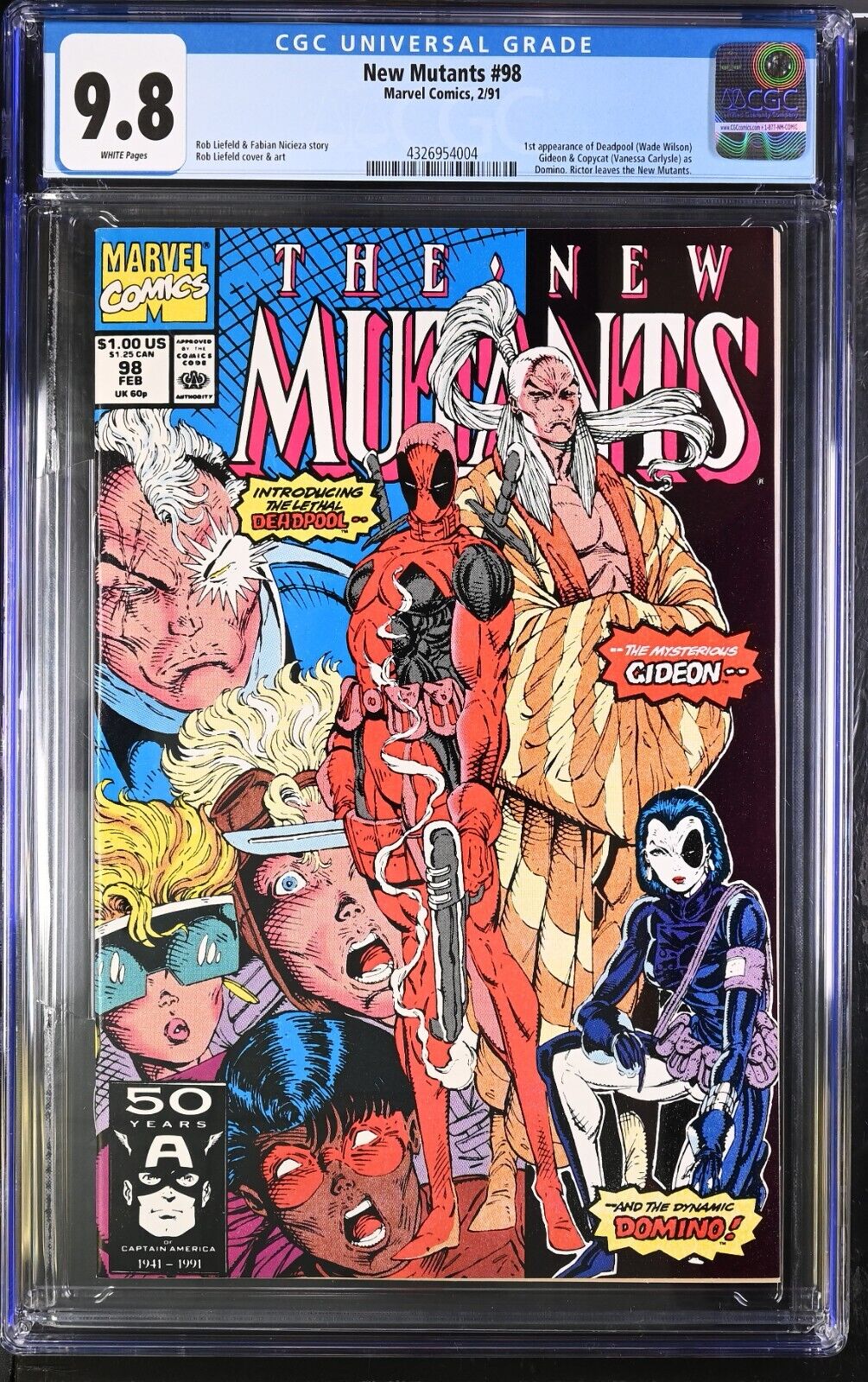 New Mutants 98 CGC 98 Vol 1 Absolutely Stunning 1st Appearance of Deadpool