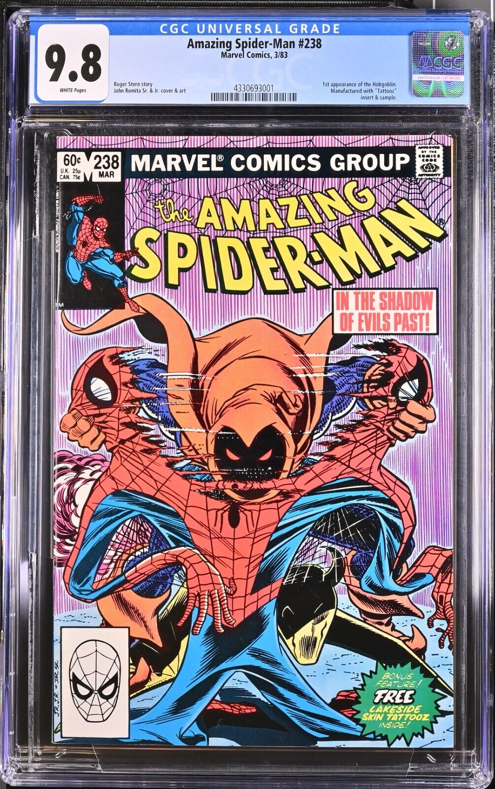 Amazing SpiderMan 238 CGC 98 White Absolutely Stunning 1st App of Hobgoblin