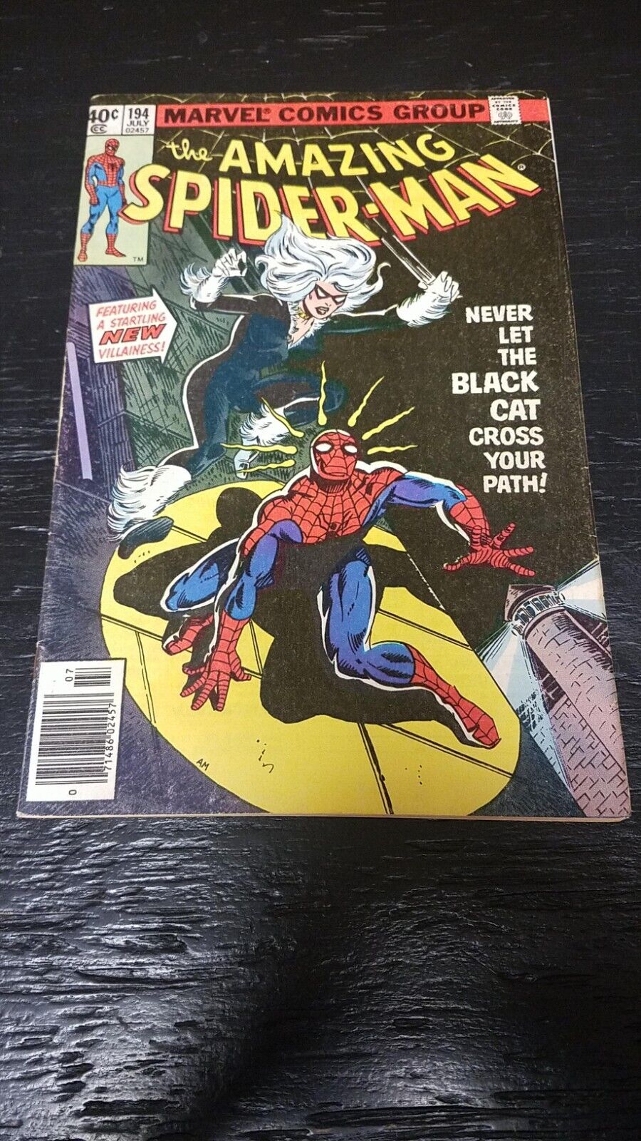 1979 MARVEL COMIC AMAZING SPIDERMAN 194 FN 1ST APP BLACK CAT VINTAGE KEY ISSUE