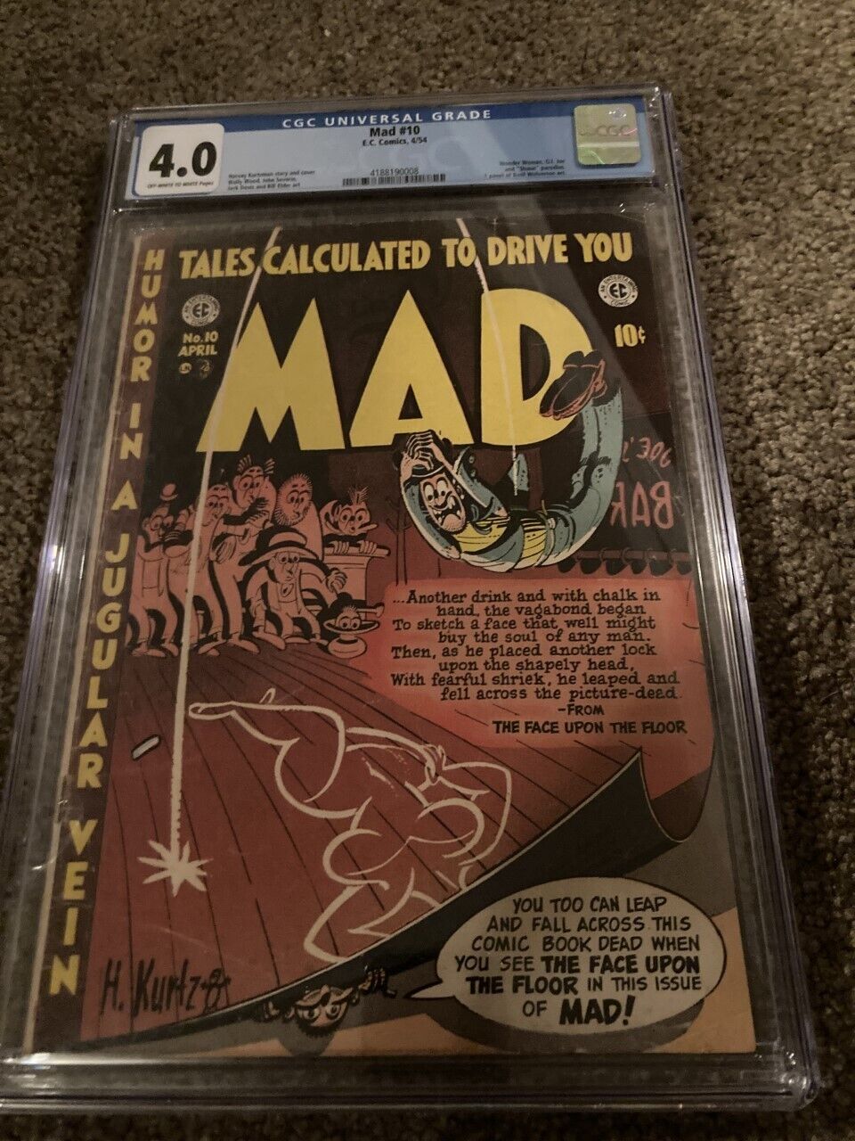 MAD 10 CGC 40 CLASSIC COVER   WONDER WOMAN PARODY EC COMICS 1954